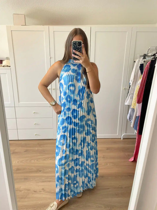 Plisseekleid "Leo" Blau