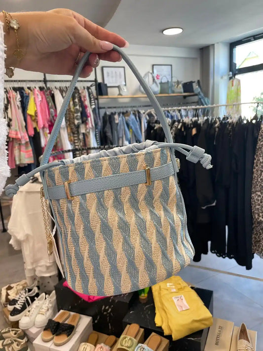 Bucketbag Hellblau/Beige