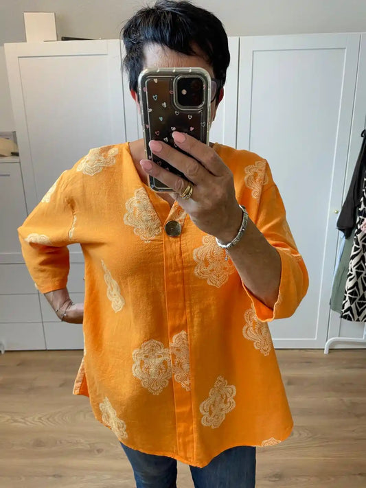 Bluse "Origami" Orange