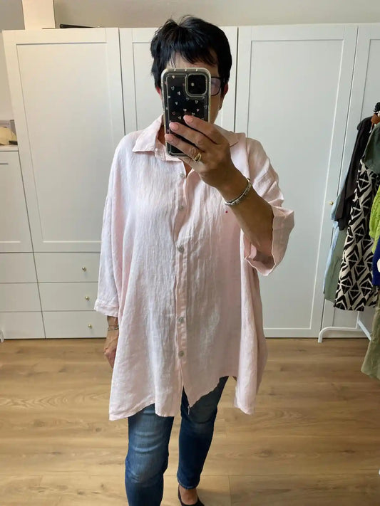 Bluse "Lino" Rosa