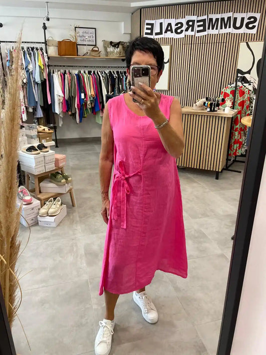 Leinenkleid "Masche" Pink