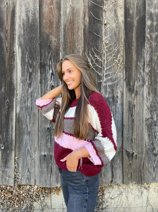 Pullover "Cosy Knit" Weinrot