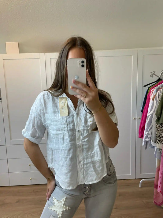 Leinenbluse I Weiß