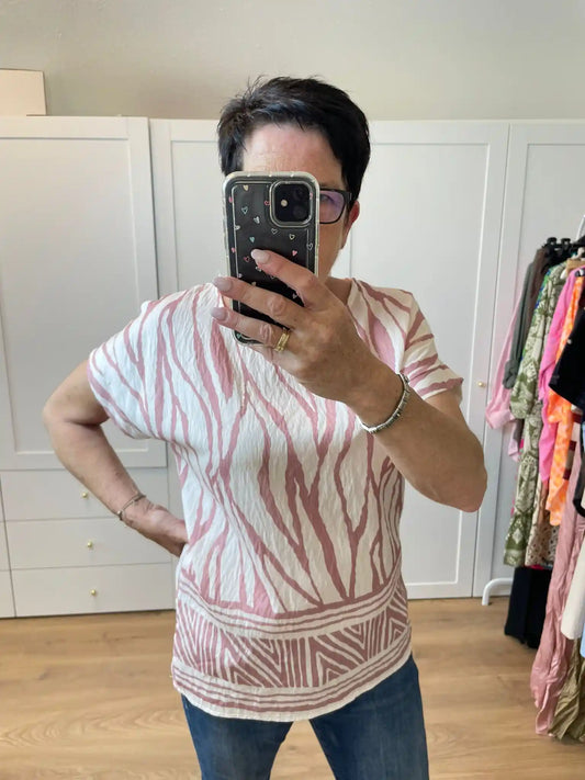 Bluse "Crinkle" Rosa